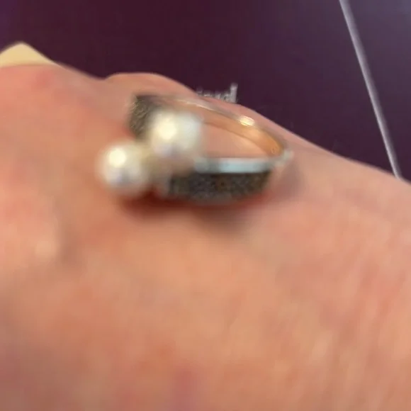 Pearl and Marcasite Bypass 925 - Picture 5 of 6